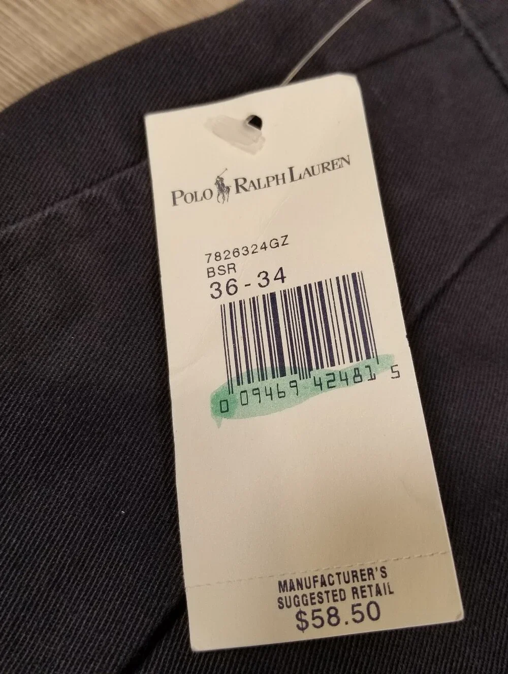 Vintage Polo Ralph Lauren Andrew Pant Mens 36x34 Navy Blue Pleated Deadstock NWT